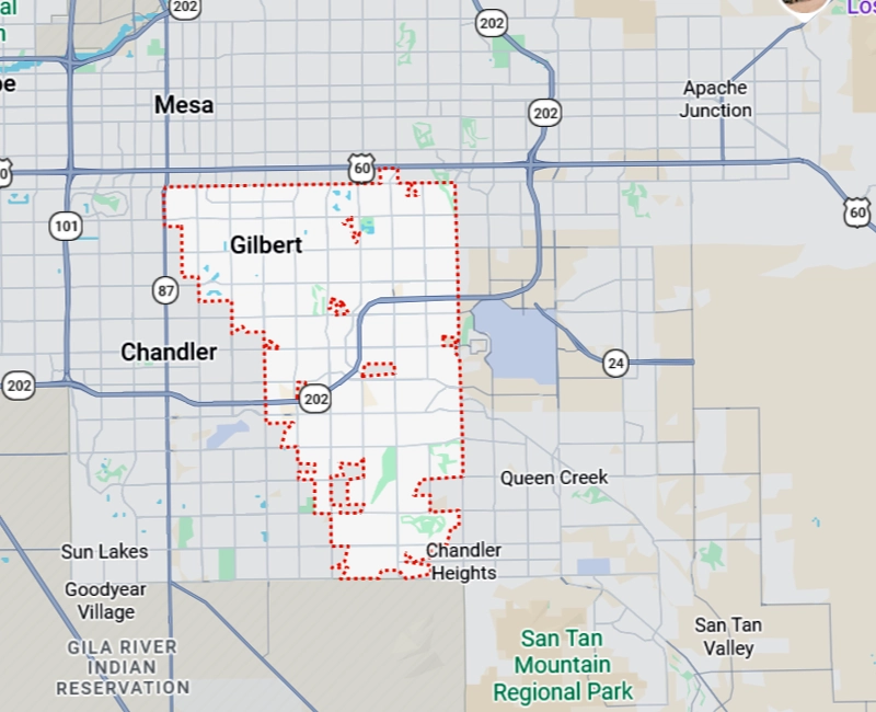 Eagle Air East Valley Service Area Map